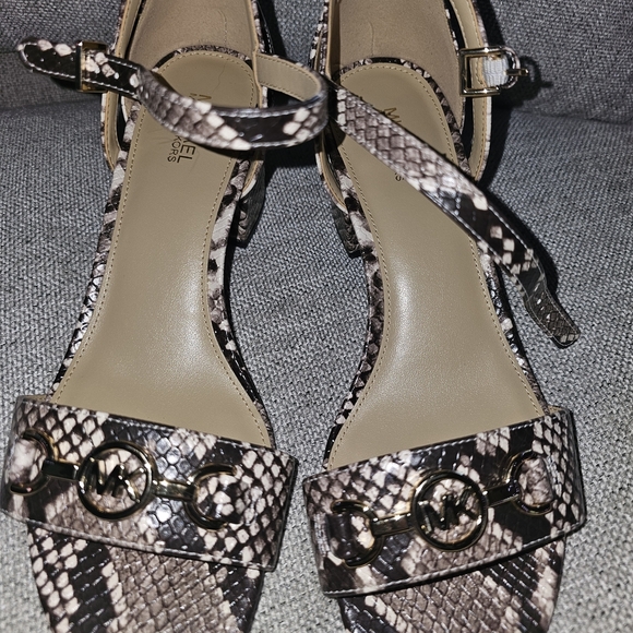 Michael Kors Black and Cream Snakeskin Heels - Picture 5 of 5